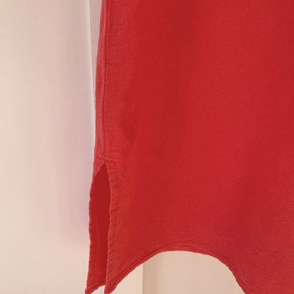 Linen Blend Coral Dress - Picture 5 of 5